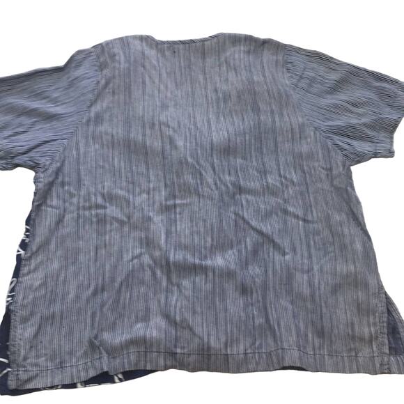 Vintage Terra Cotta Collection V-neck button down boho hippie short sleeve top - Picture 6 of 6